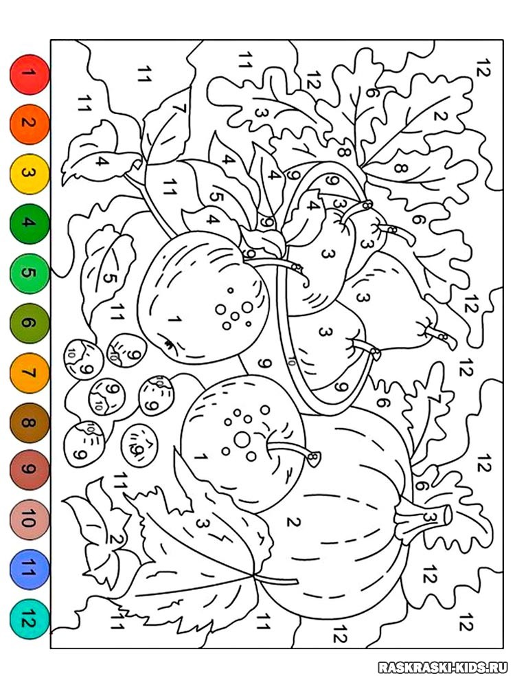 Картинка по номерам для детей распечатать