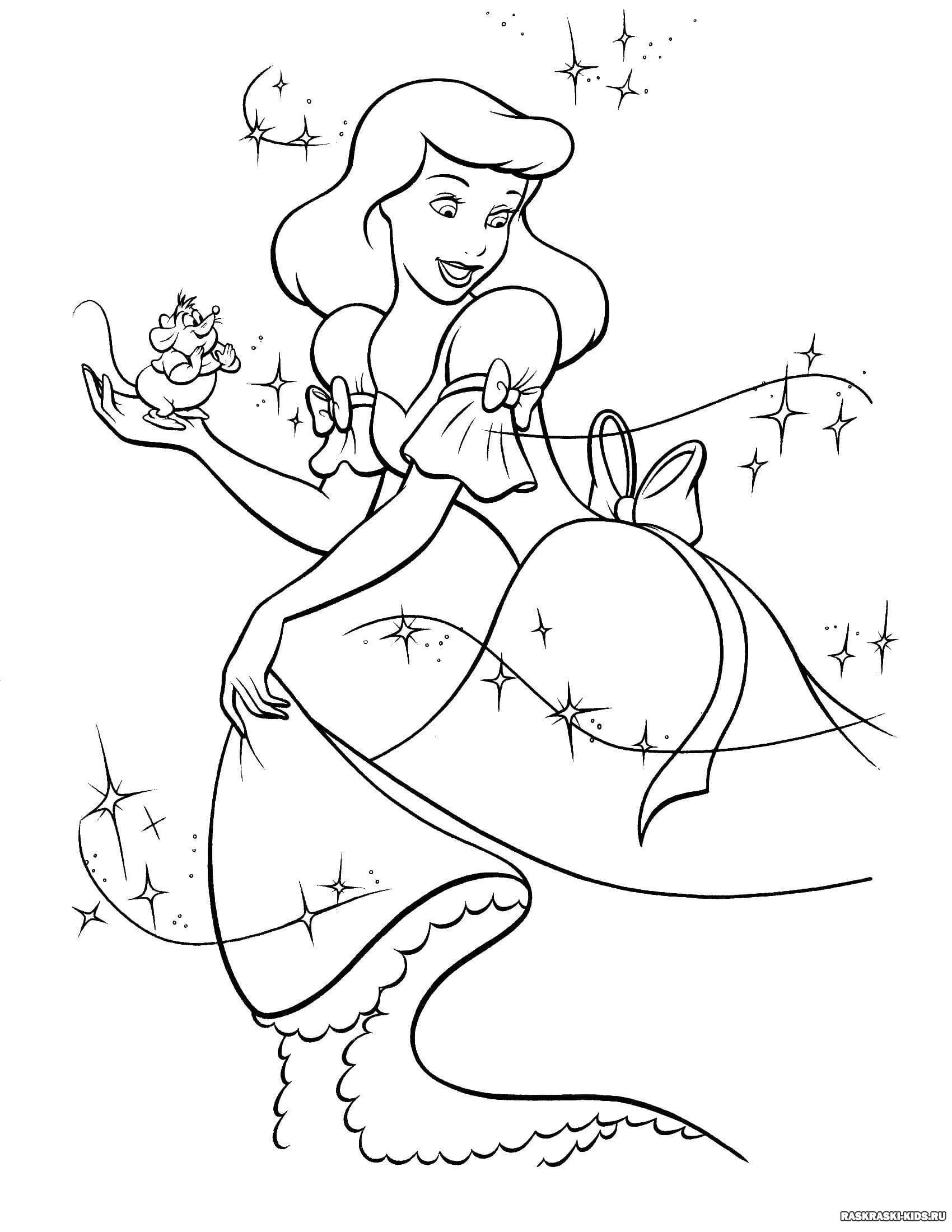 Принцессы Disney раскраски Золушка