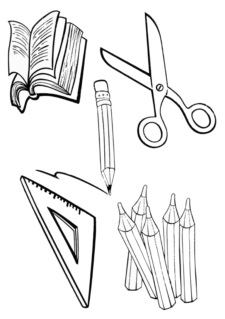 Школьные принадлежности картинки для детей распечатать