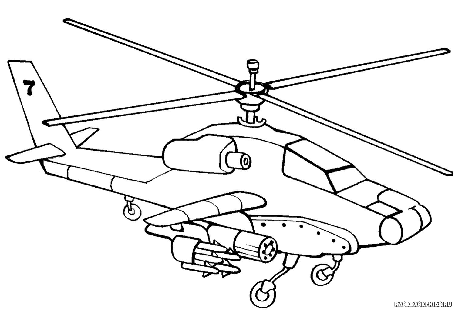 Вертолет рисунок раскраска