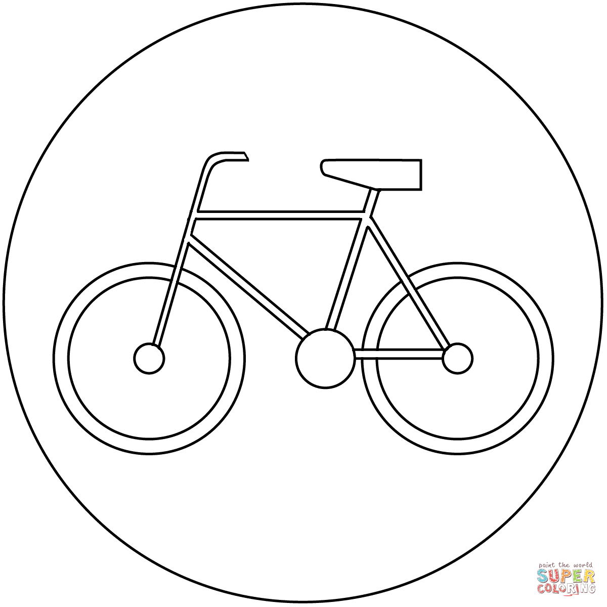 Знак велосипедная дорожка раскраска для детей