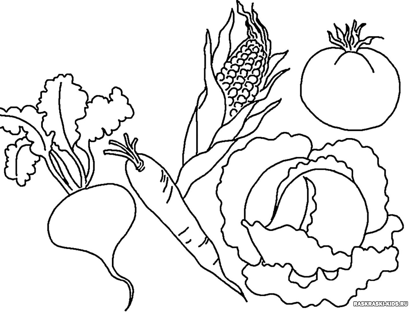 овощи раскраска для детей распечатать