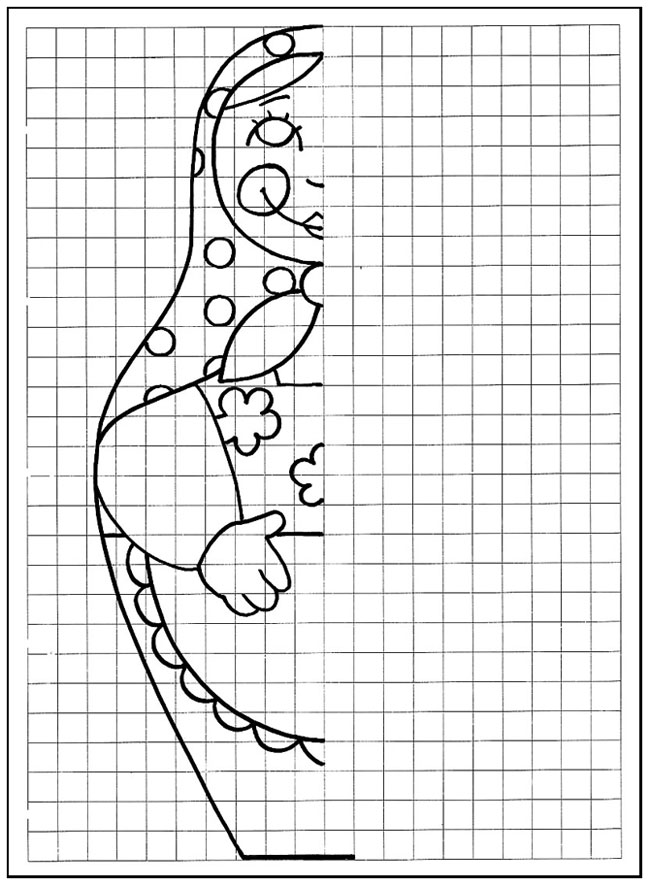 Симметричный рисунок дорисуй