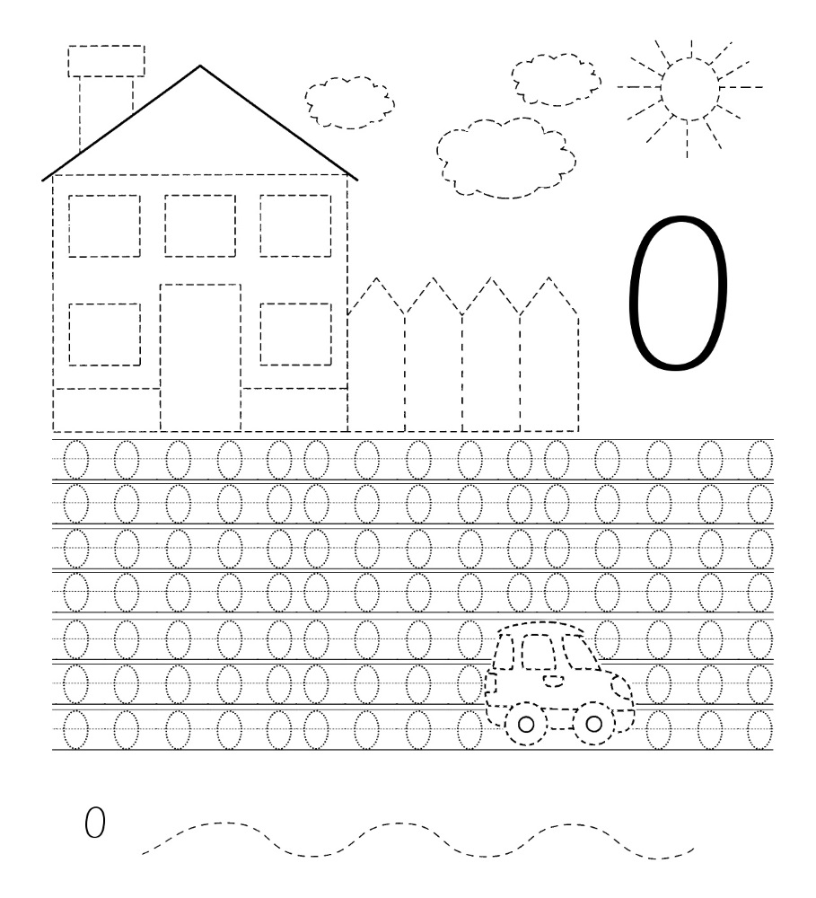 Цифра 0 пропись для дошкольников