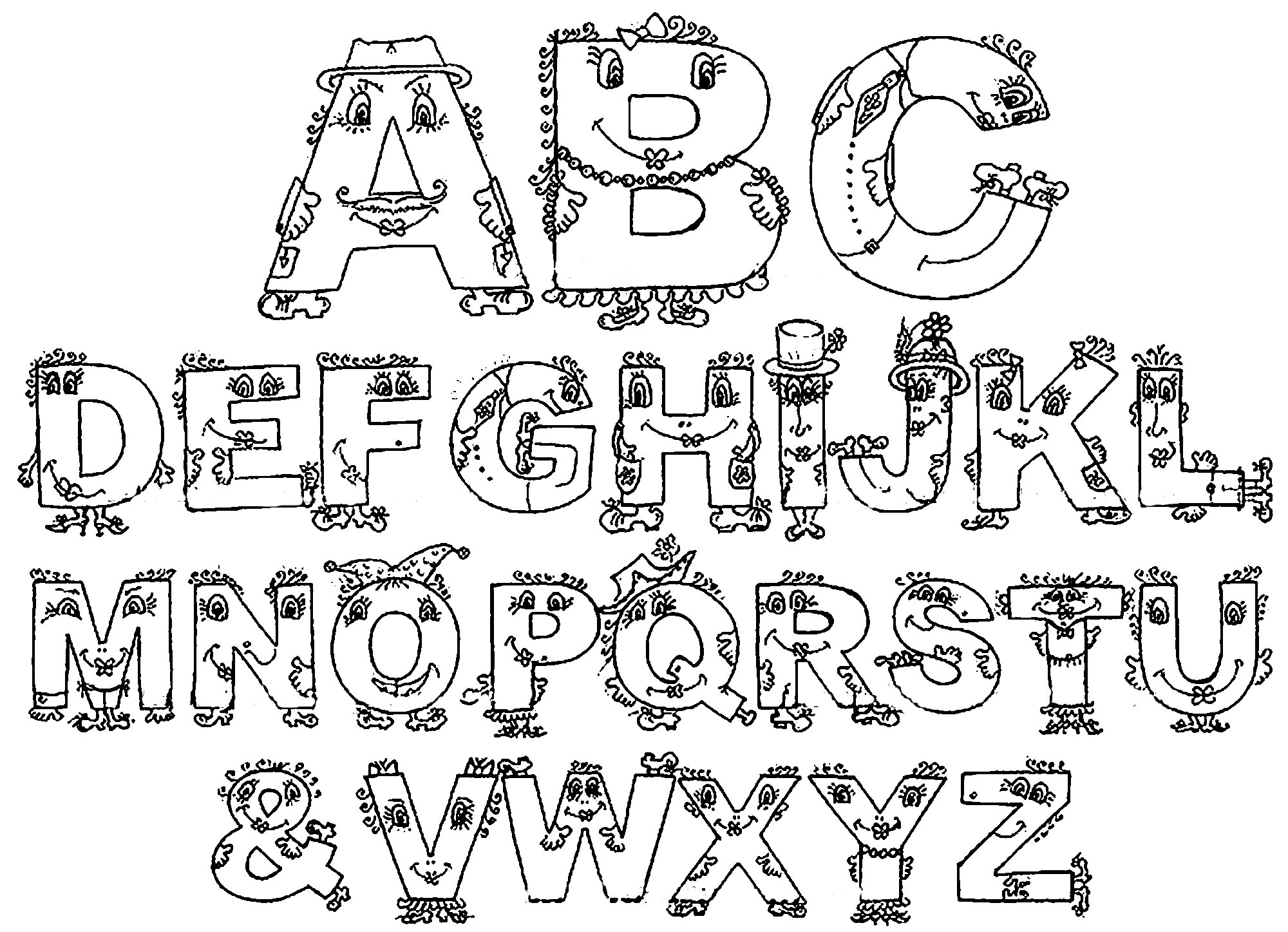 English Alphabet раскраска