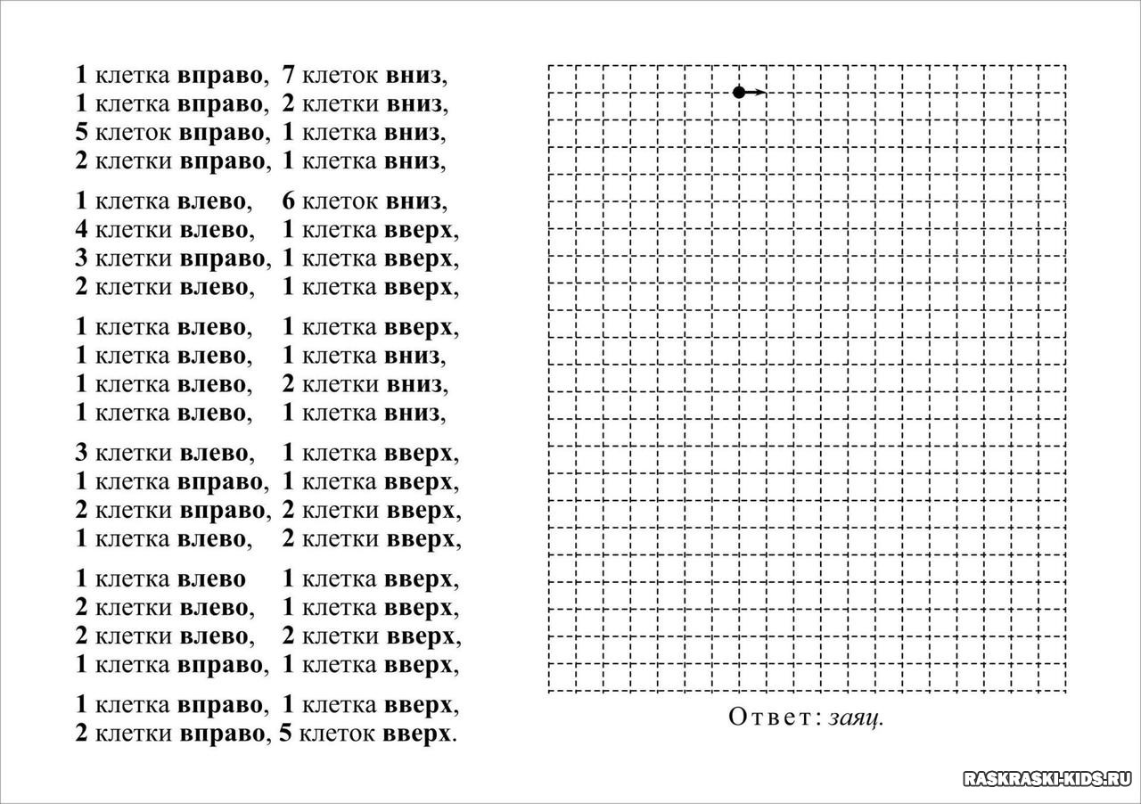 Графический диктант без рисунка 1 класс